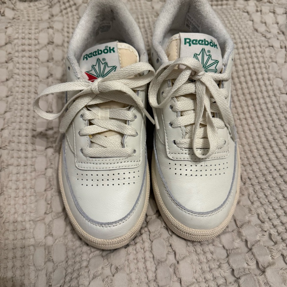 Reebok Club C 85 Vintage Chalk Glen Green Leather Shoes Sneakers 5.5 US